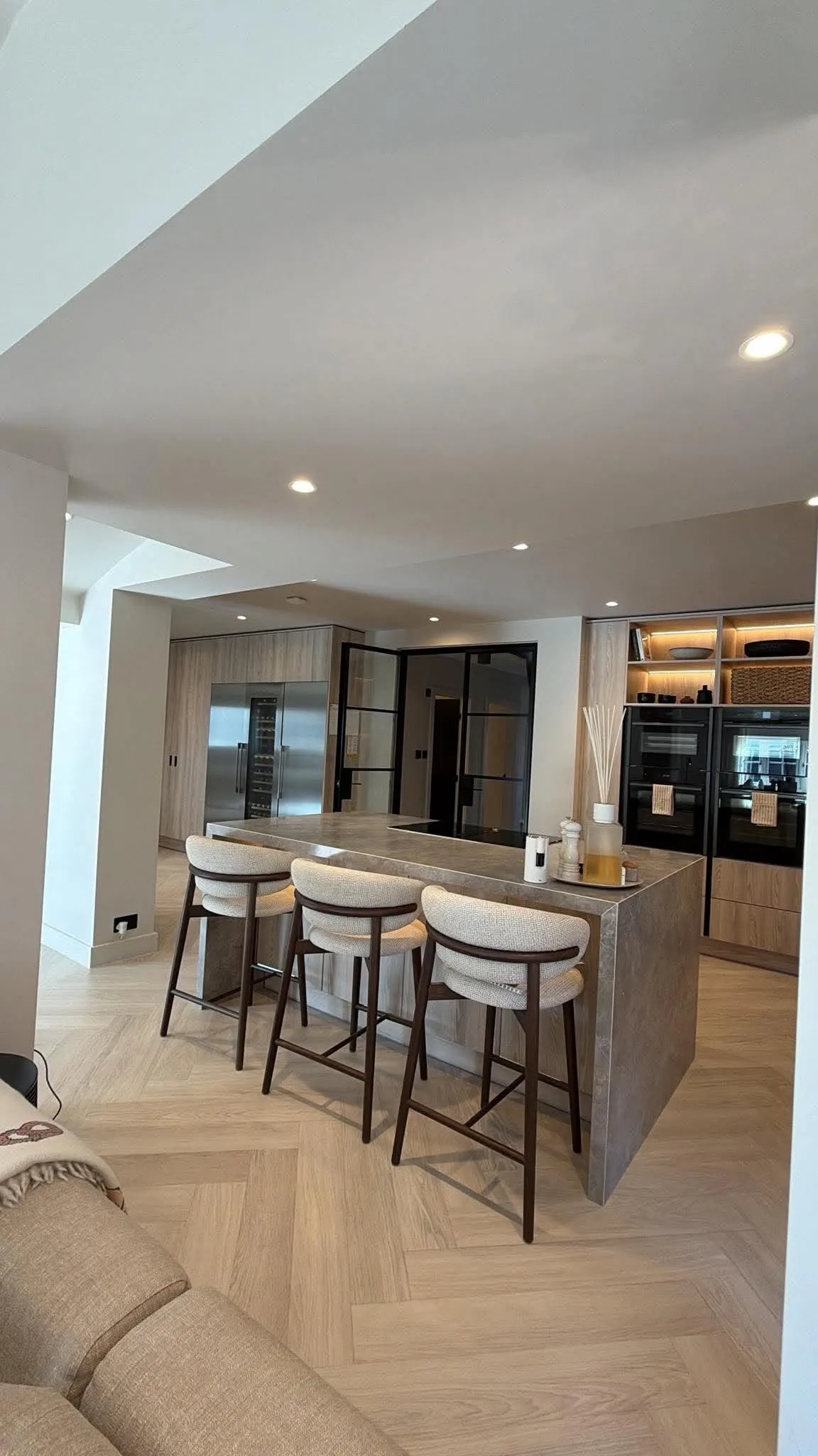 Kitchen and island